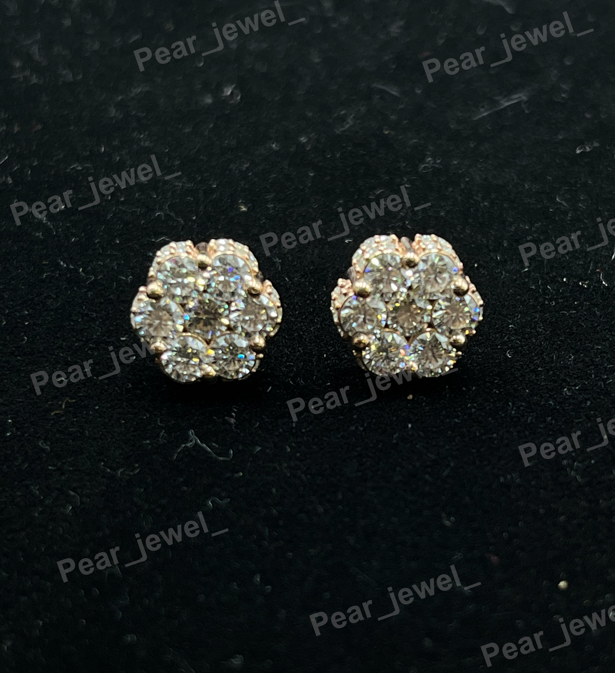 Iced Out VVS Moissanite Diamond Cluster 925 Silver Stud Earring