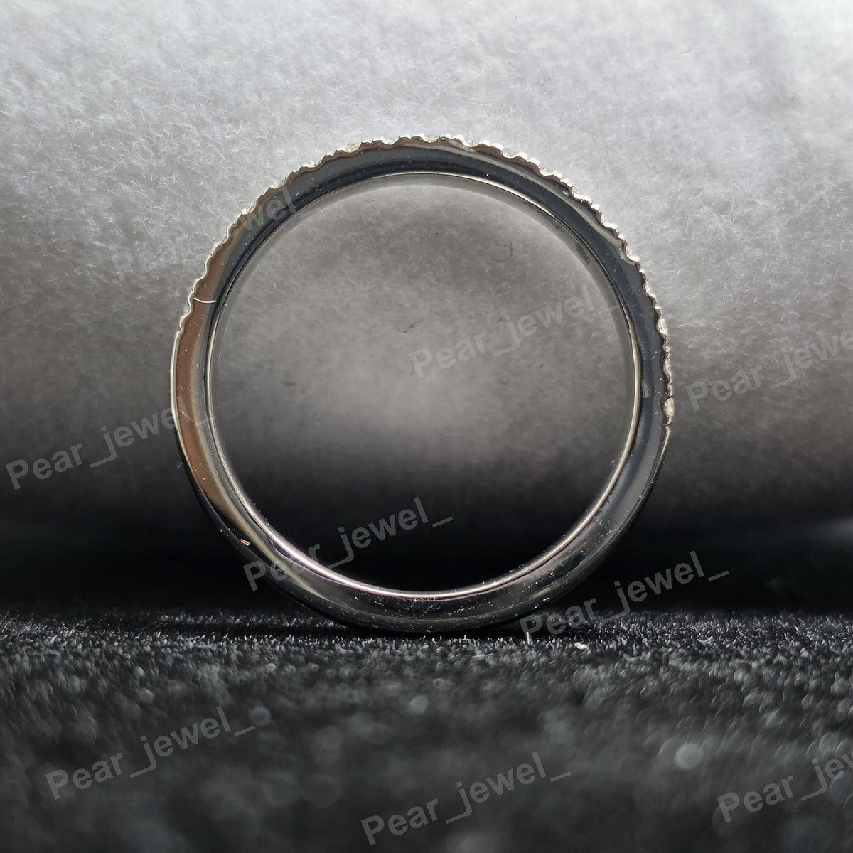 925 Sterling Silver Moissanite Diamond Engagement Band For Daily Wear