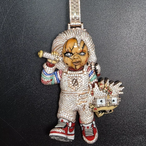 925 Silver VVS Moissanite Diamonds Cartoon Hip-Hop Pendant