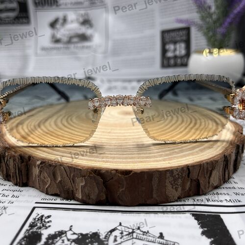 Iced Out Luxury Rimless VVS Moissanite Diamond Statement Sunglasses For Unisex wear