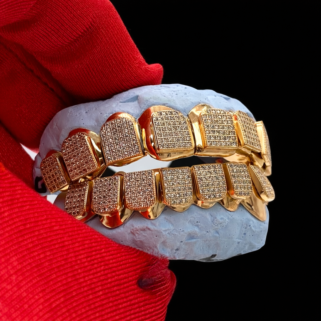 Iced Out 925 Silver Grillz Moissanite Diamond HipHop Style