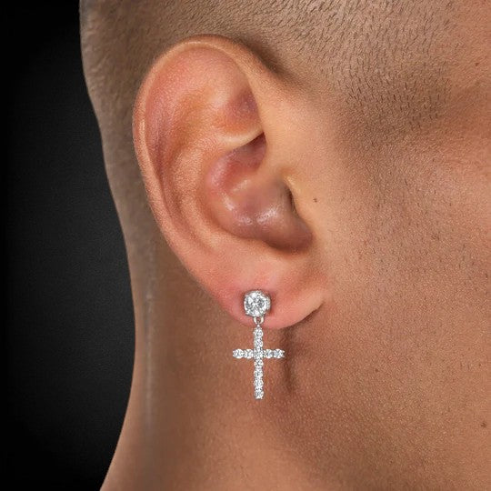 Studded Cross Earrings