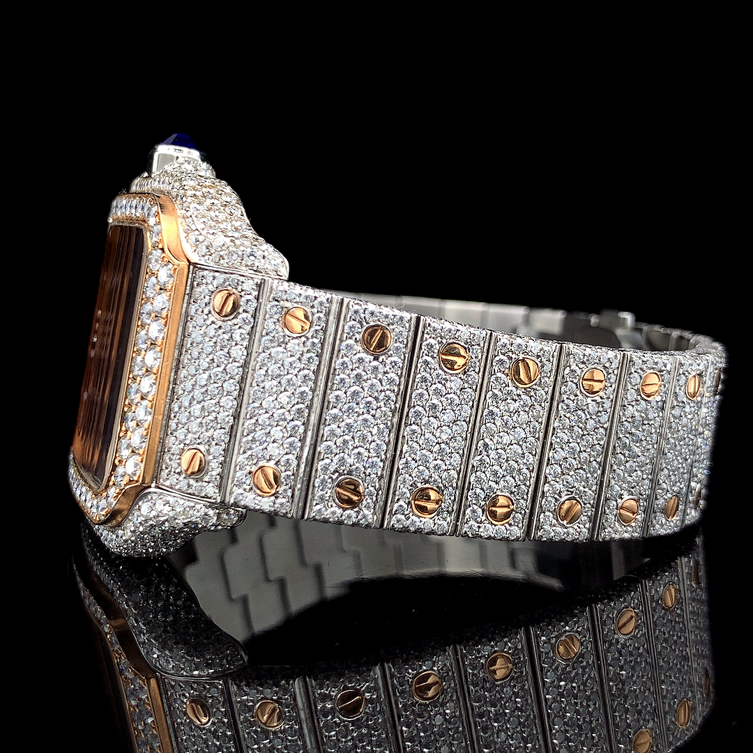 Iced Out VVS Moissanite Diamond Stainless Steel Watch For Unisex Wear