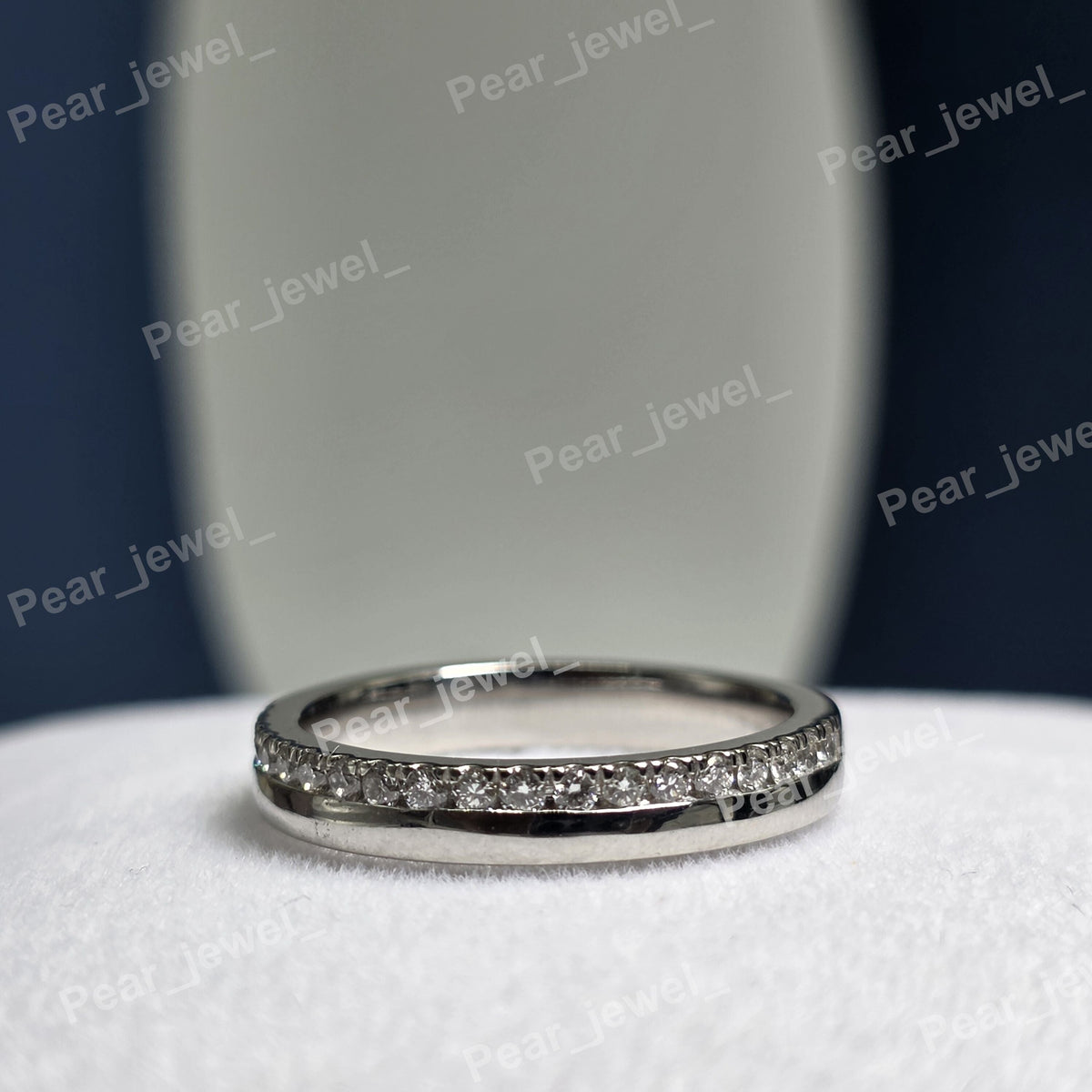 925 Sterling Silver Moissanite Diamond Engagement Band For Daily Wear