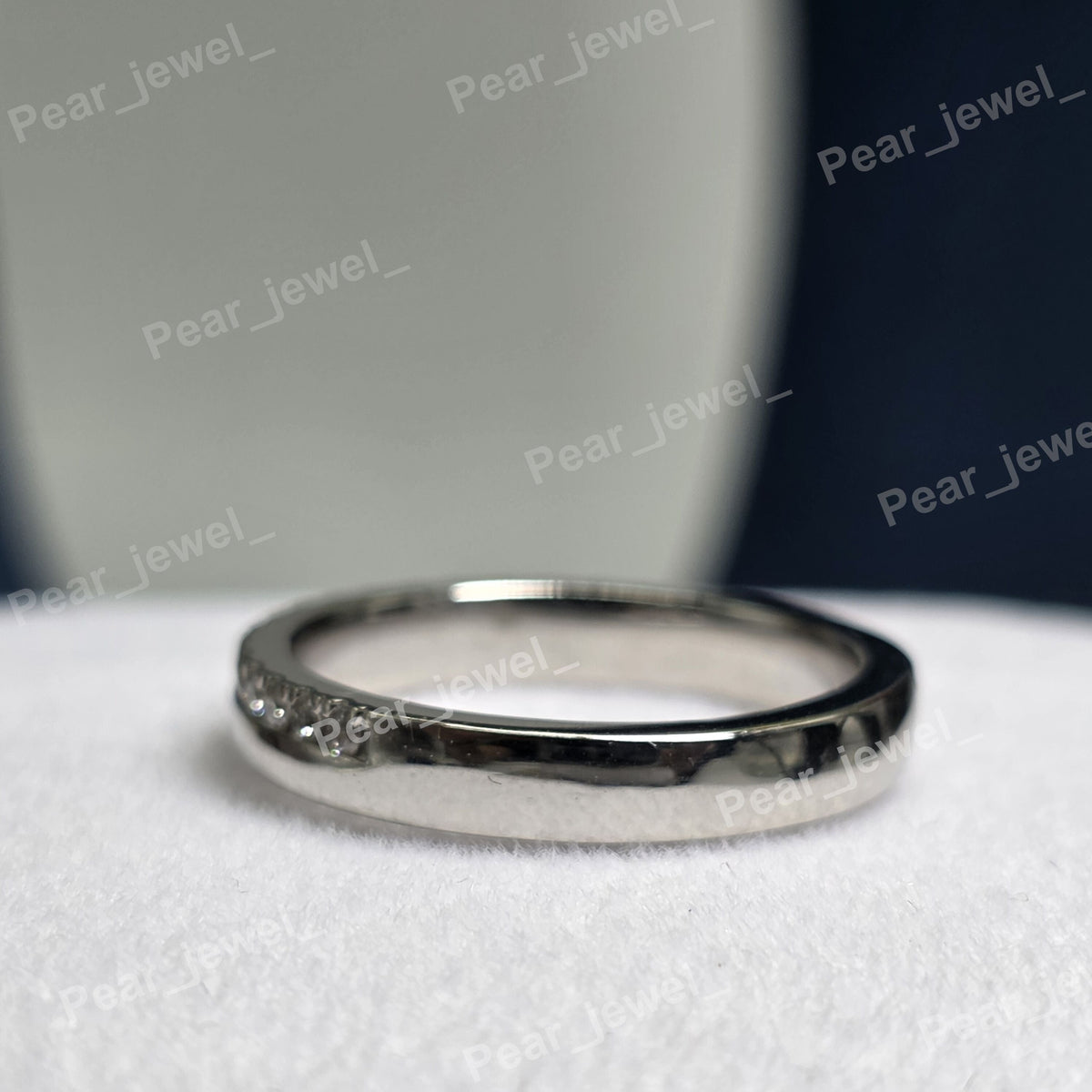 925 Sterling Silver Moissanite Diamond Engagement Band For Daily Wear