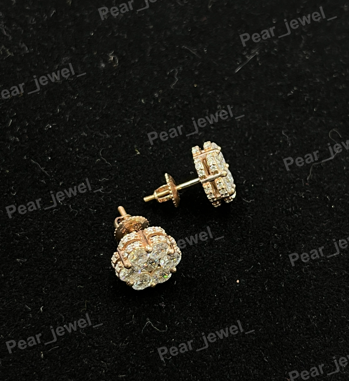 Iced Out VVS Moissanite Diamond Cluster 925 Silver Stud Earring