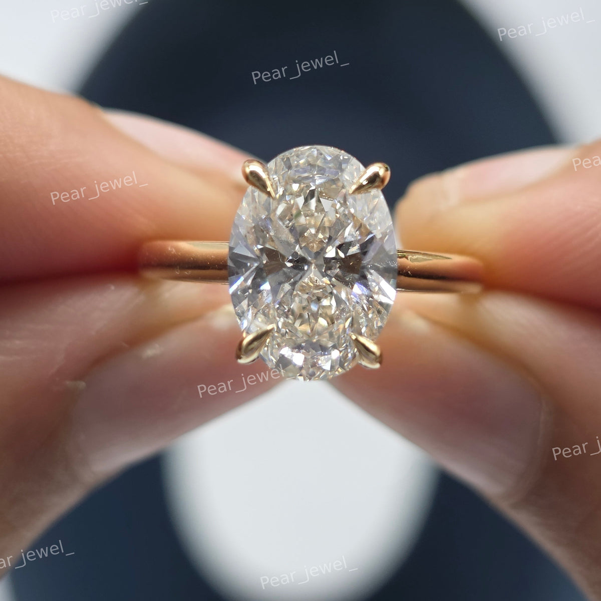 Iced Out 3.50 Ct Oval Cut VVS Moissanite 925 Silver Engagement Ring For Women Daily Wear