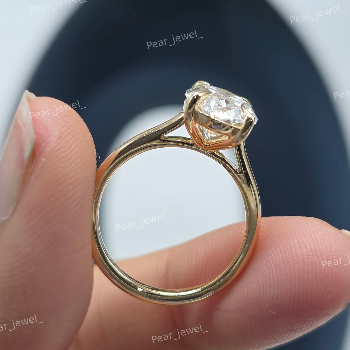 Iced Out 3.50 Ct Oval Cut VVS Moissanite 925 Silver Engagement Ring For Women Daily Wear