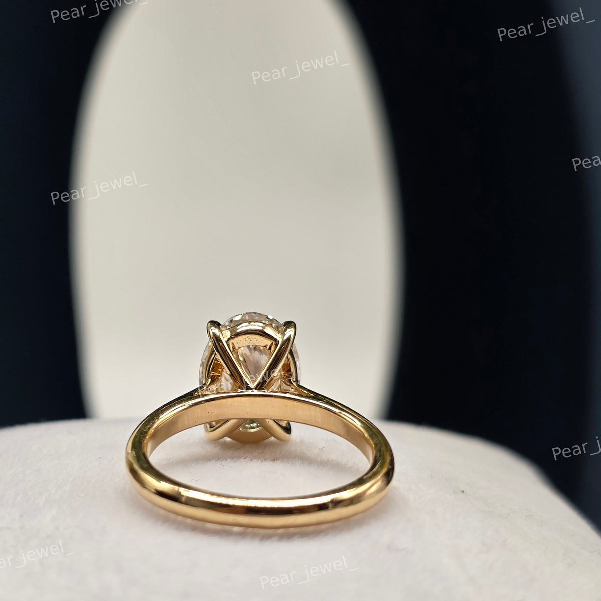 Iced Out 3.50 Ct Oval Cut VVS Moissanite 925 Silver Engagement Ring For Women Daily Wear