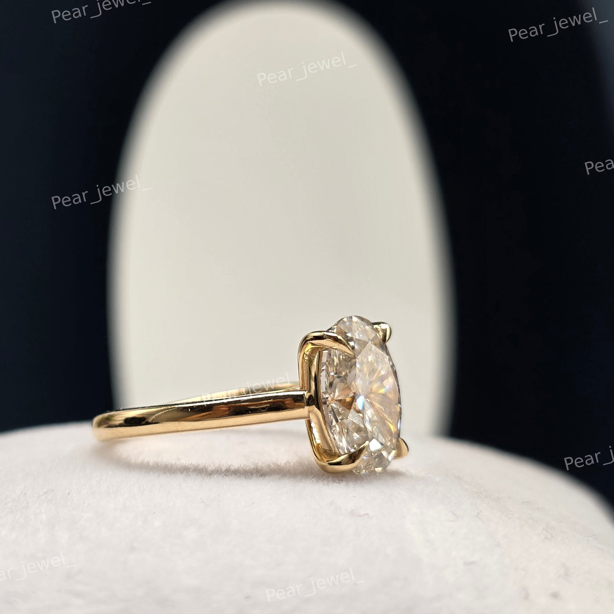 Iced Out 3.50 Ct Oval Cut VVS Moissanite 925 Silver Engagement Ring For Women Daily Wear