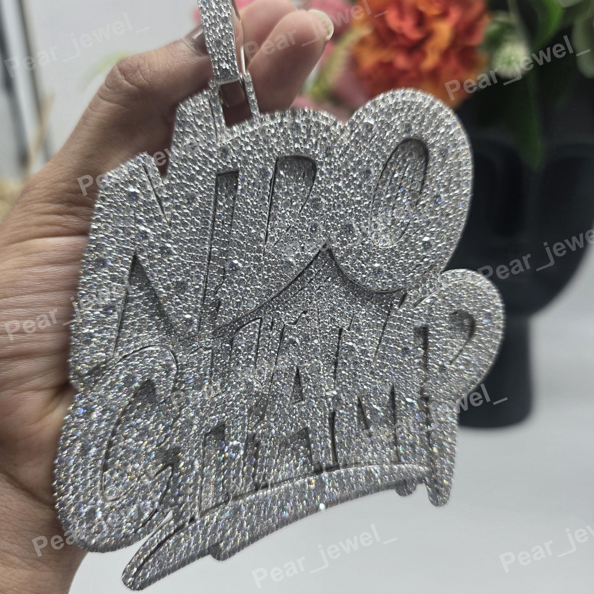 925 Sterling Silver Moissanite Diamond Custom Name Pendant Iced Out Hip Hop Personalized Letter Pendant