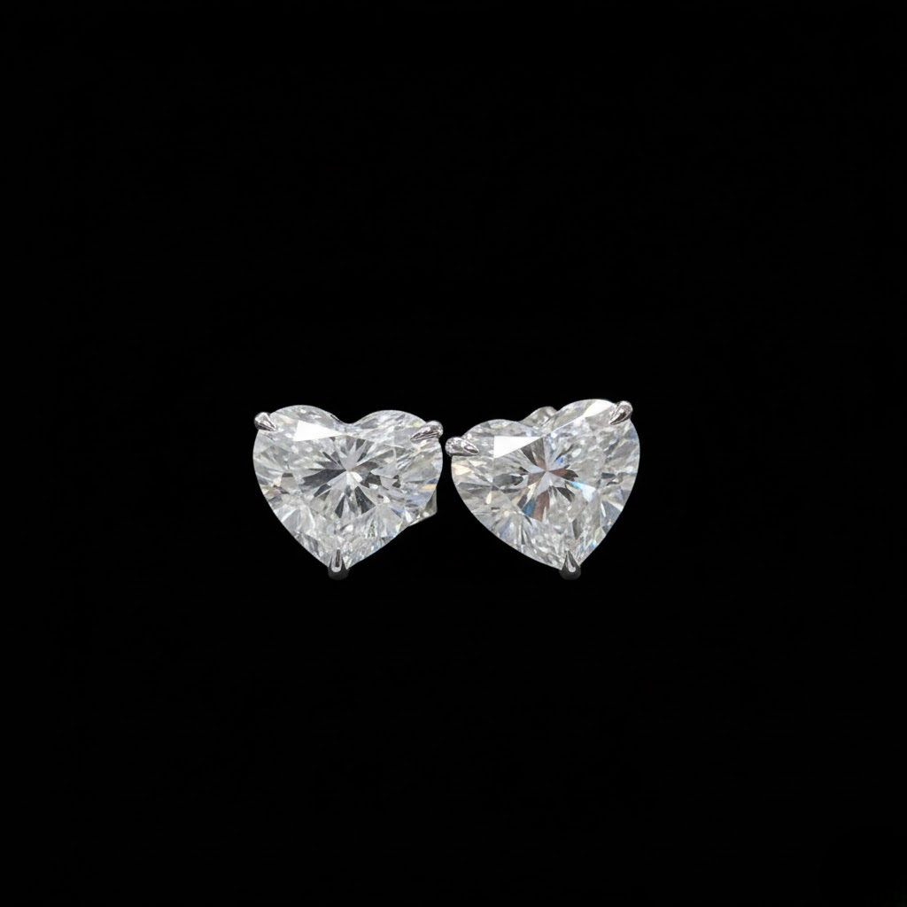 Heart Cut Solitaire Stud Earring Daimond look Elegant Sparkle Shine