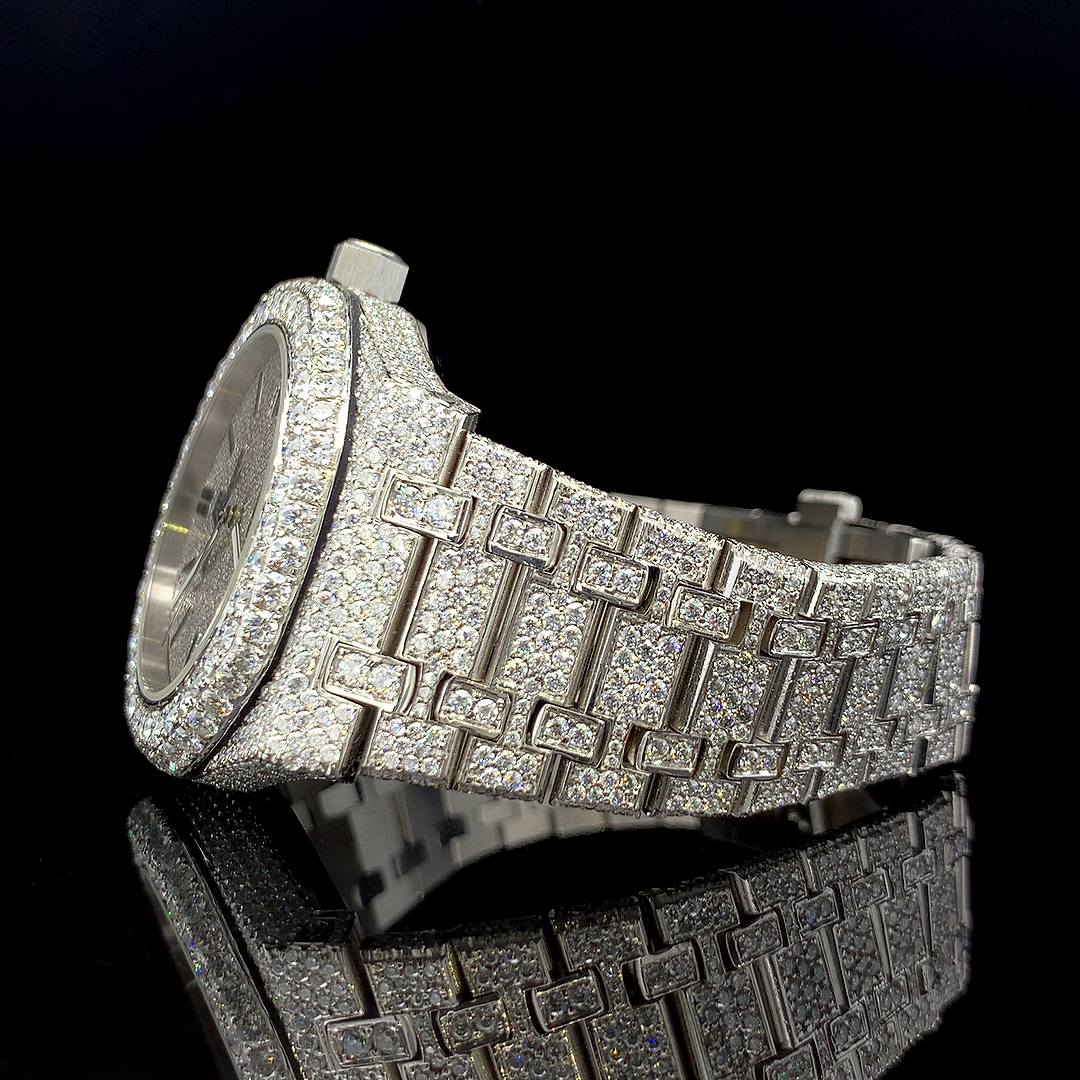 Iced Out Full VVS Moissanite Diamond Stainless Steel Watch