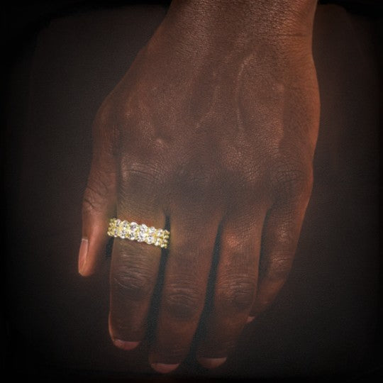 Iced Out 925 Silver VVS Moissanite Ring For Party Wear
