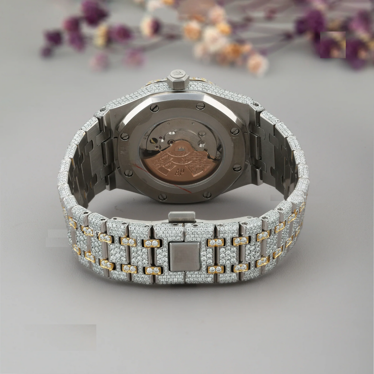 Iced Out Stainless Steel Fully Moissanite Diamond Watch