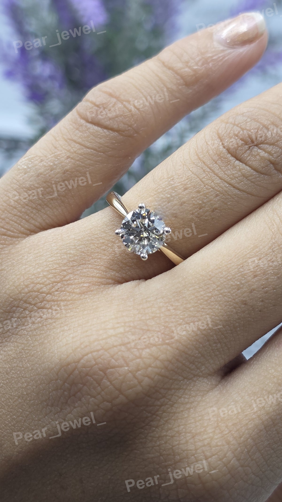 1.50 CT Round Cut Moissanite Diamond Engagement Solitaire Ring In Silver