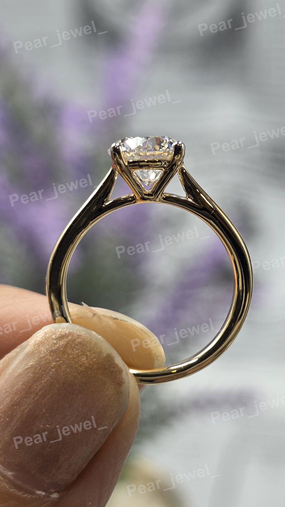 1.50 CT Round Cut Moissanite Diamond Engagement Solitaire Ring In Silver