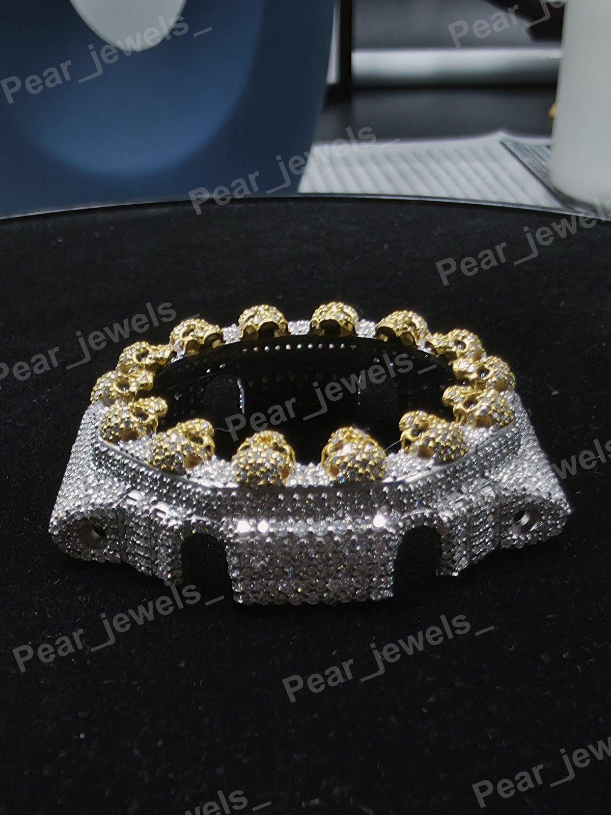 Skull Moissanite Diamond Iced Out Case Dial Bezel | 2100 Series Bezel