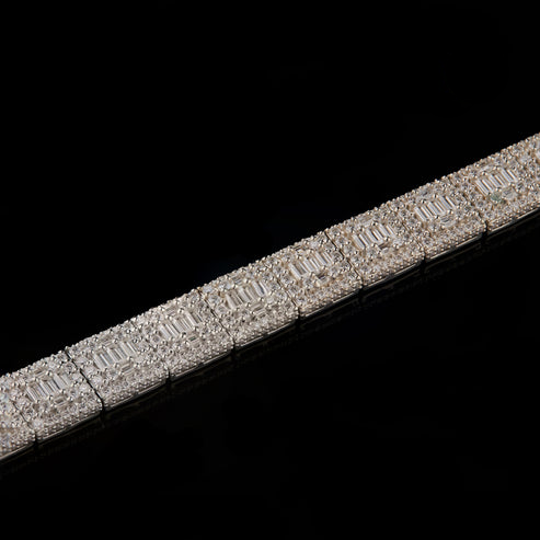 Iced Out Tennis Bracelet 925 Silver Luxury VVS Moissanite Daimond Shine Statement Jewelry