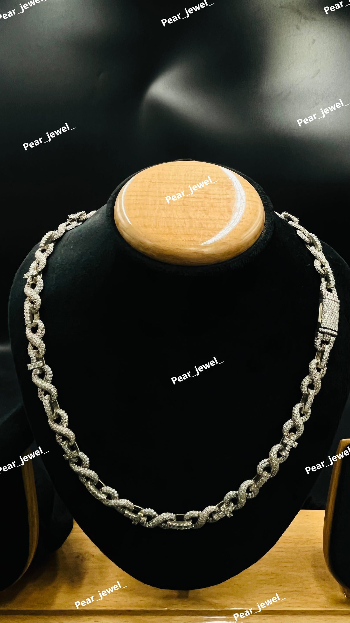Iced Out Moissanite Diamond 925 Sterling Silver Infinity Chain
