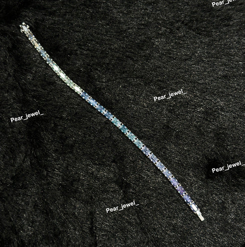 Multicolor Iced Out Tennis Bracelet VVS Moissanite Diamond Jewelry