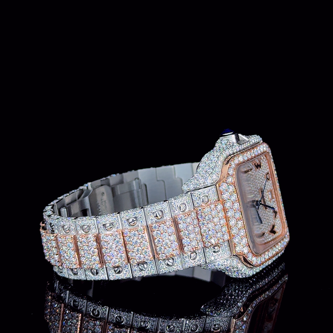 Bust Down Stainless Steel Iced Out VVS Moissanite Diamond Watch