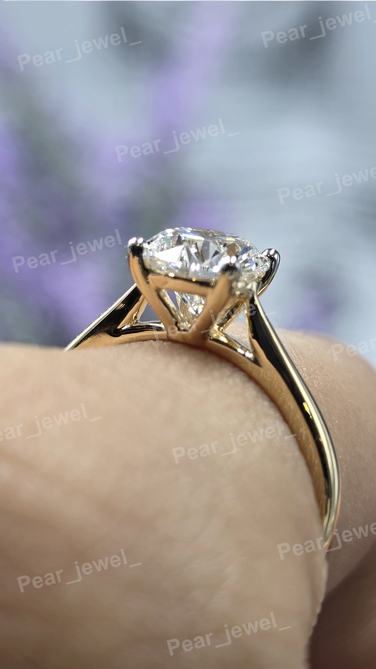 1.50 CT Round Cut Moissanite Diamond Engagement Solitaire Ring In Silver