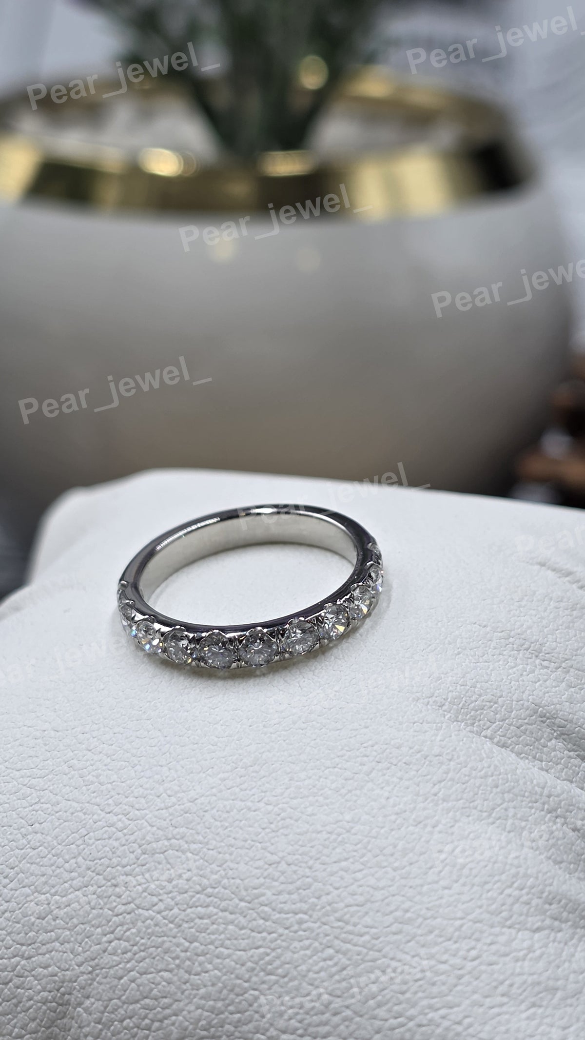 Iced Out Silver Round Brilliant Moissanite Engagement Band For Women Wear