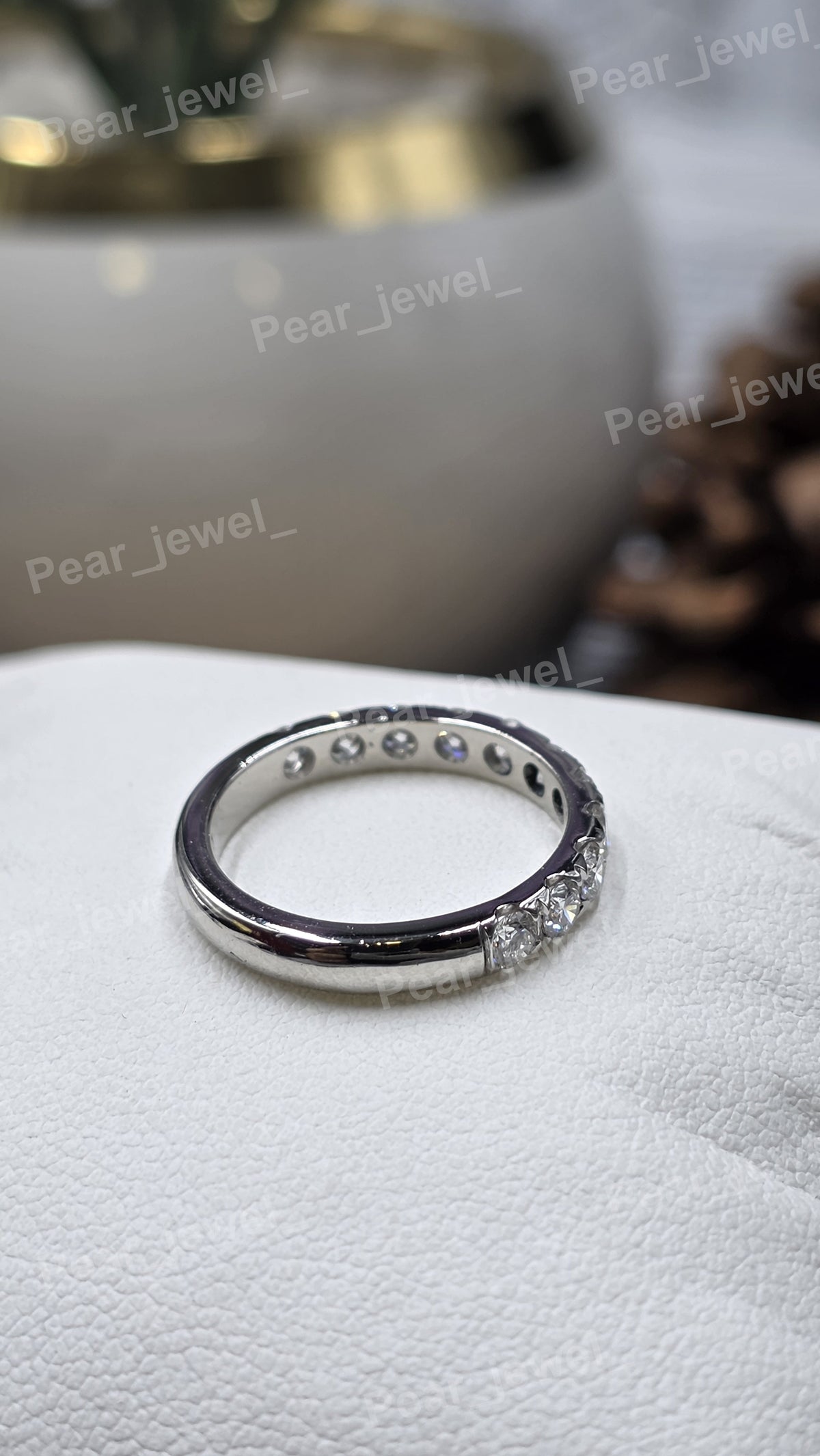 Iced Out Silver Round Brilliant Moissanite Engagement Band For Women Wear