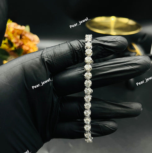 Iced Out Tennis Bracelet VVS Moissanite Dimaond 925 Sterling Silver