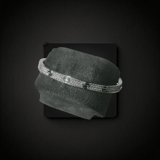 Iced Out 925 Silver Moissanite Diamond Band Bracelet For Unisex