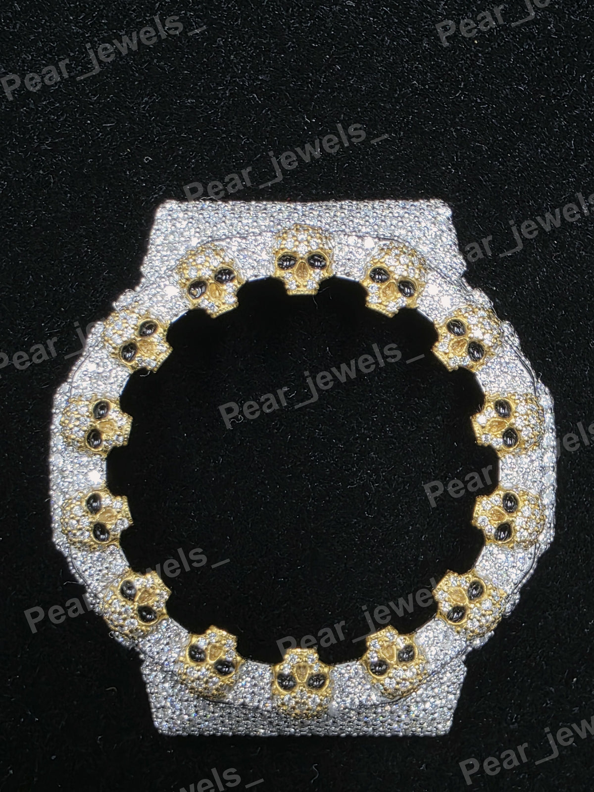 Skull Moissanite Diamond Iced Out Case Dial Bezel | 2100 Series Bezel