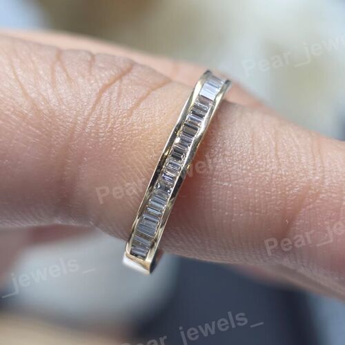 Baguette Moissanite Diamond Ring Iced Out 925 Sterling Silver Wedding Anniversary Gift Ring