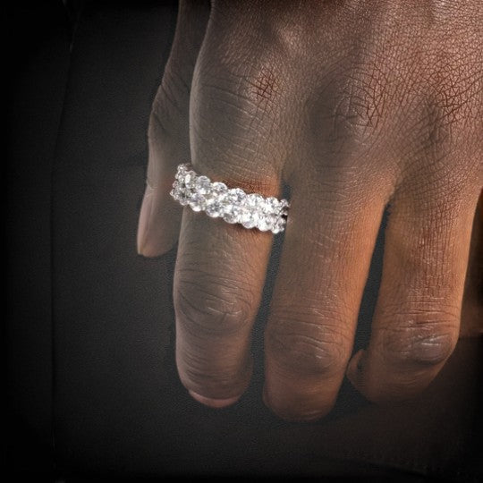 Iced Out 925 Silver VVS Moissanite Ring For Party Wear