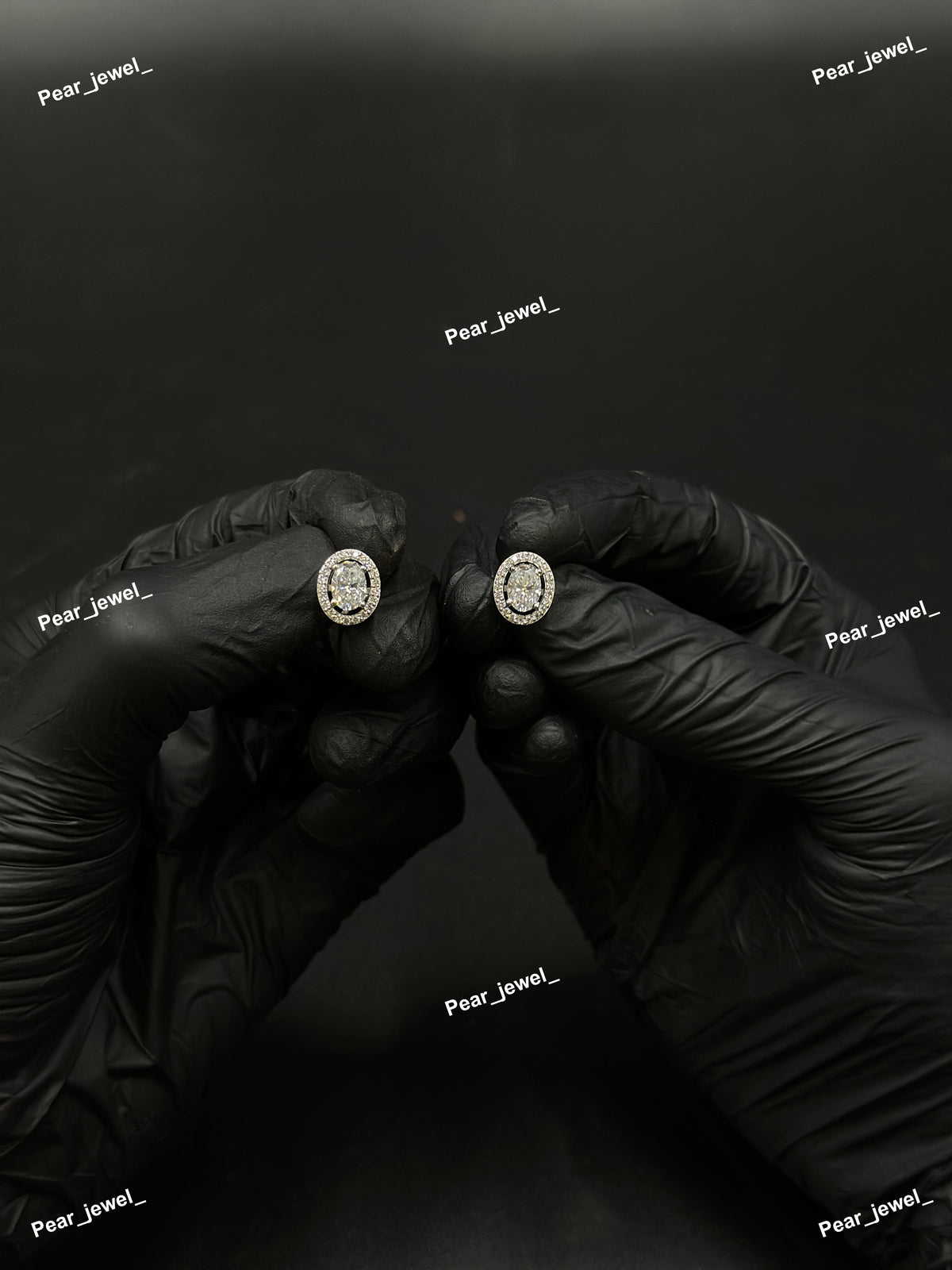 Oval Cut Solitaire Two In One Stud Earrings Iced Out Shine
