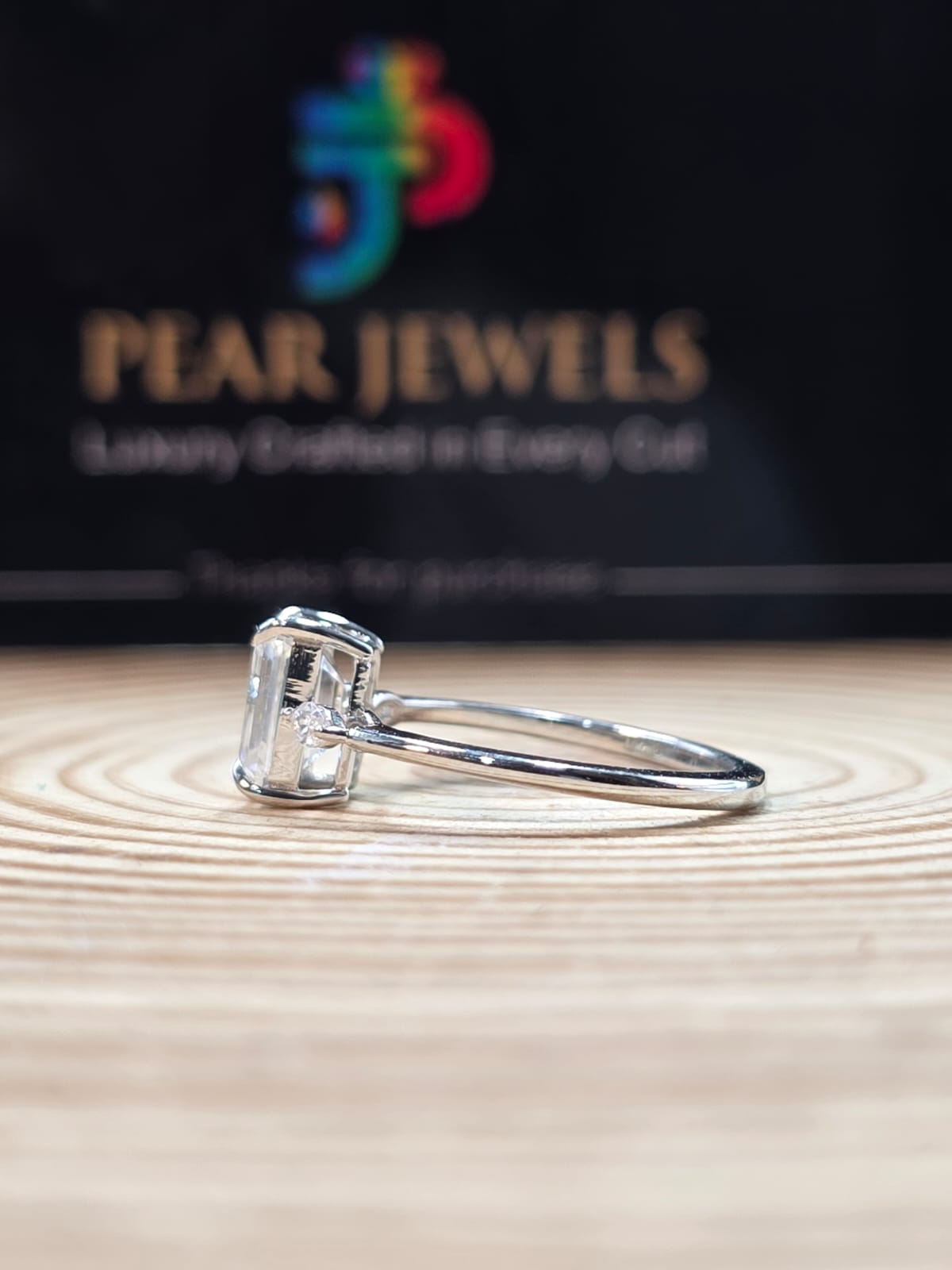 925 Silver Emerald Cut Moissanite Diamond Proposal Ring for Women