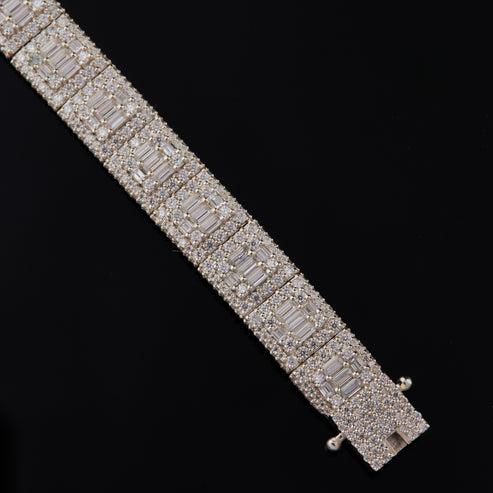 Iced Out Tennis Bracelet 925 Silver Luxury VVS Moissanite Daimond Shine Statement Jewelry