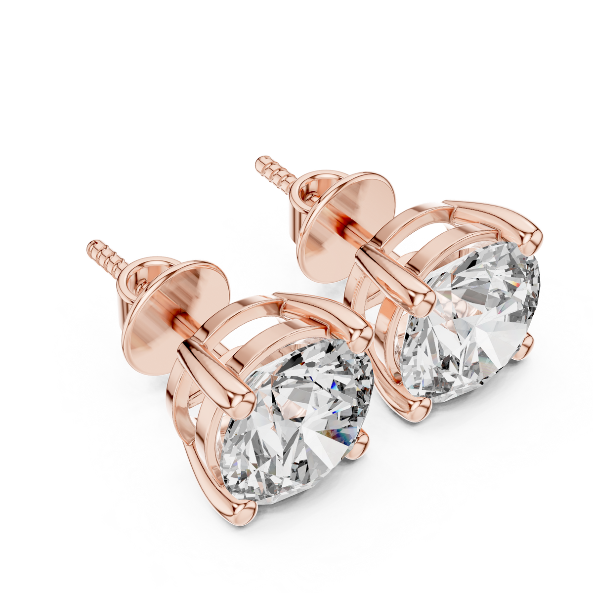 White Crystal Studded Stud Earrings