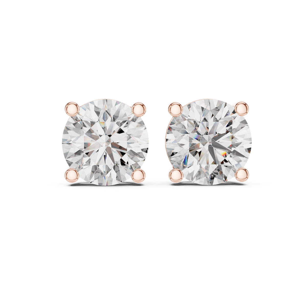 White Crystal Studded Stud Earrings