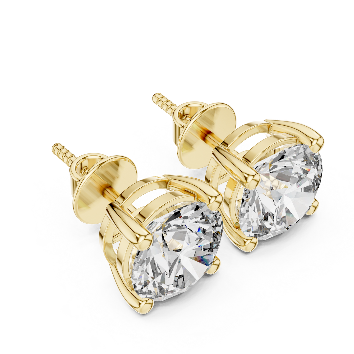 White Crystal Studded Stud Earrings