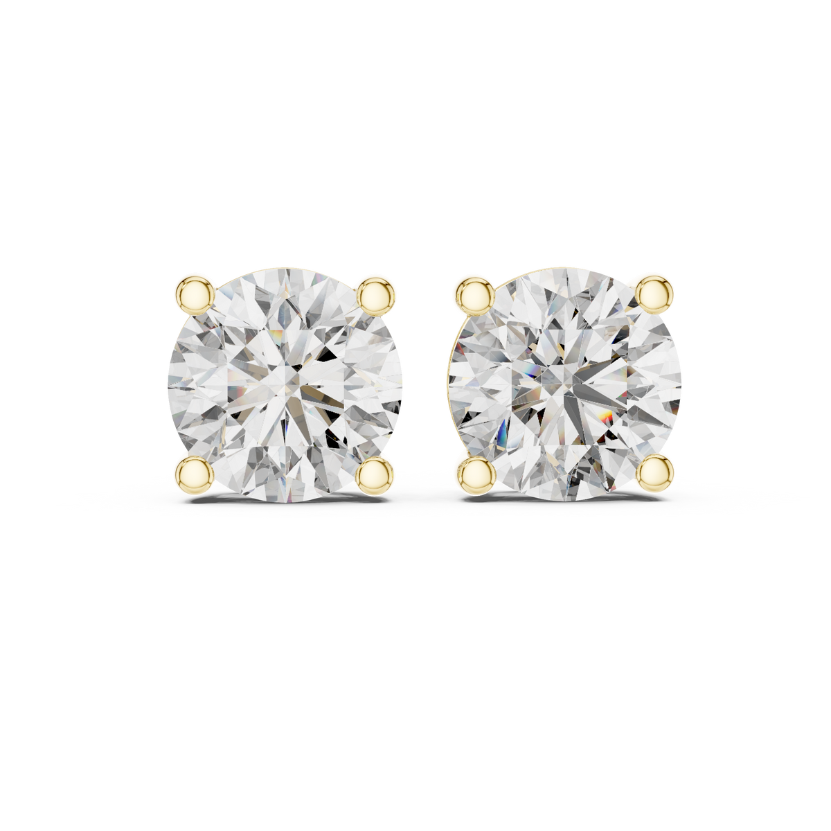 White Crystal Studded Stud Earrings