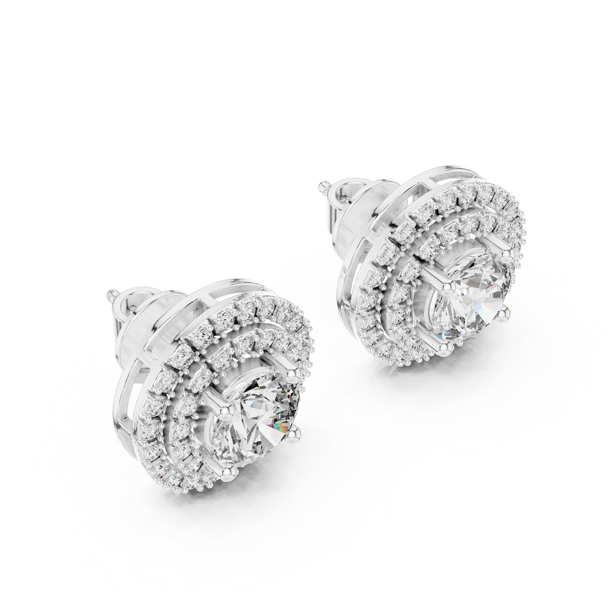 Round Diamond Stud Earring