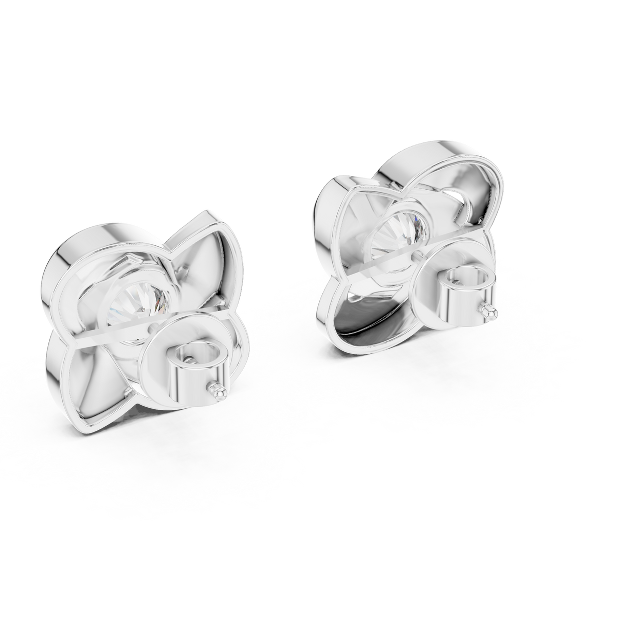 Rose Round Diamond Earring
