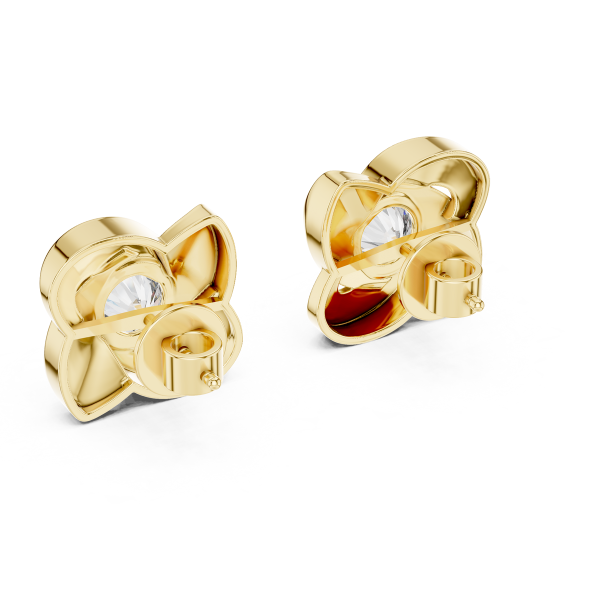 Rose Round Diamond Earring