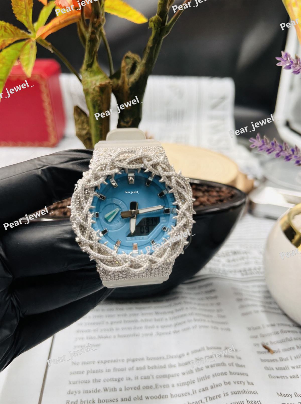 Iced Out Blue Dial VVS Moissanite Diamond Luxury Hip Hop Wrist Watch