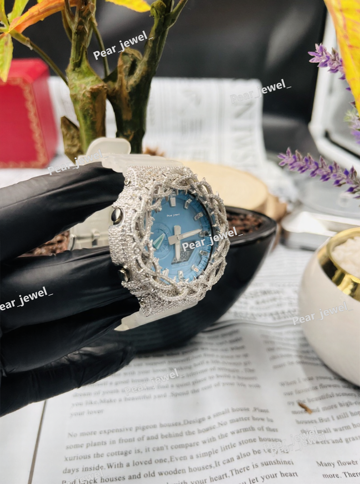 Iced Out Blue Dial VVS Moissanite Diamond Luxury Hip Hop Wrist Watch
