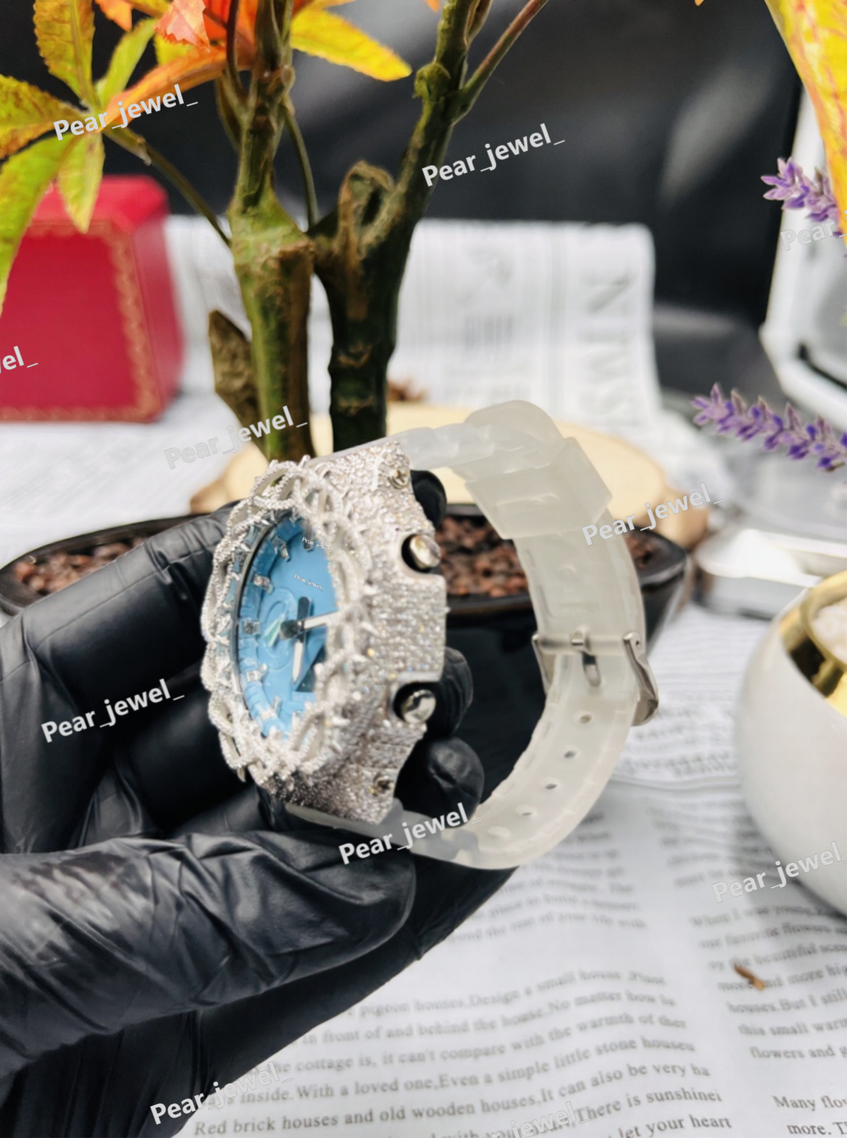 Iced Out Blue Dial VVS Moissanite Diamond Luxury Hip Hop Wrist Watch