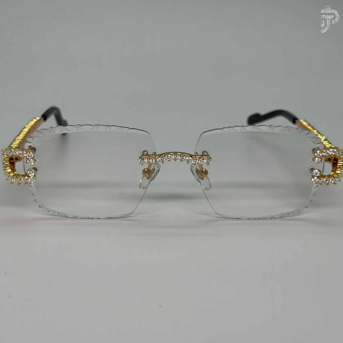 Unique Cut Glass With Yellow Gold Tone Sunglasses For Everyday e