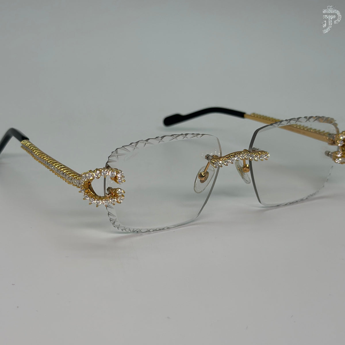Unique Cut Glass With Yellow Gold Tone Sunglasses For Everyday e
