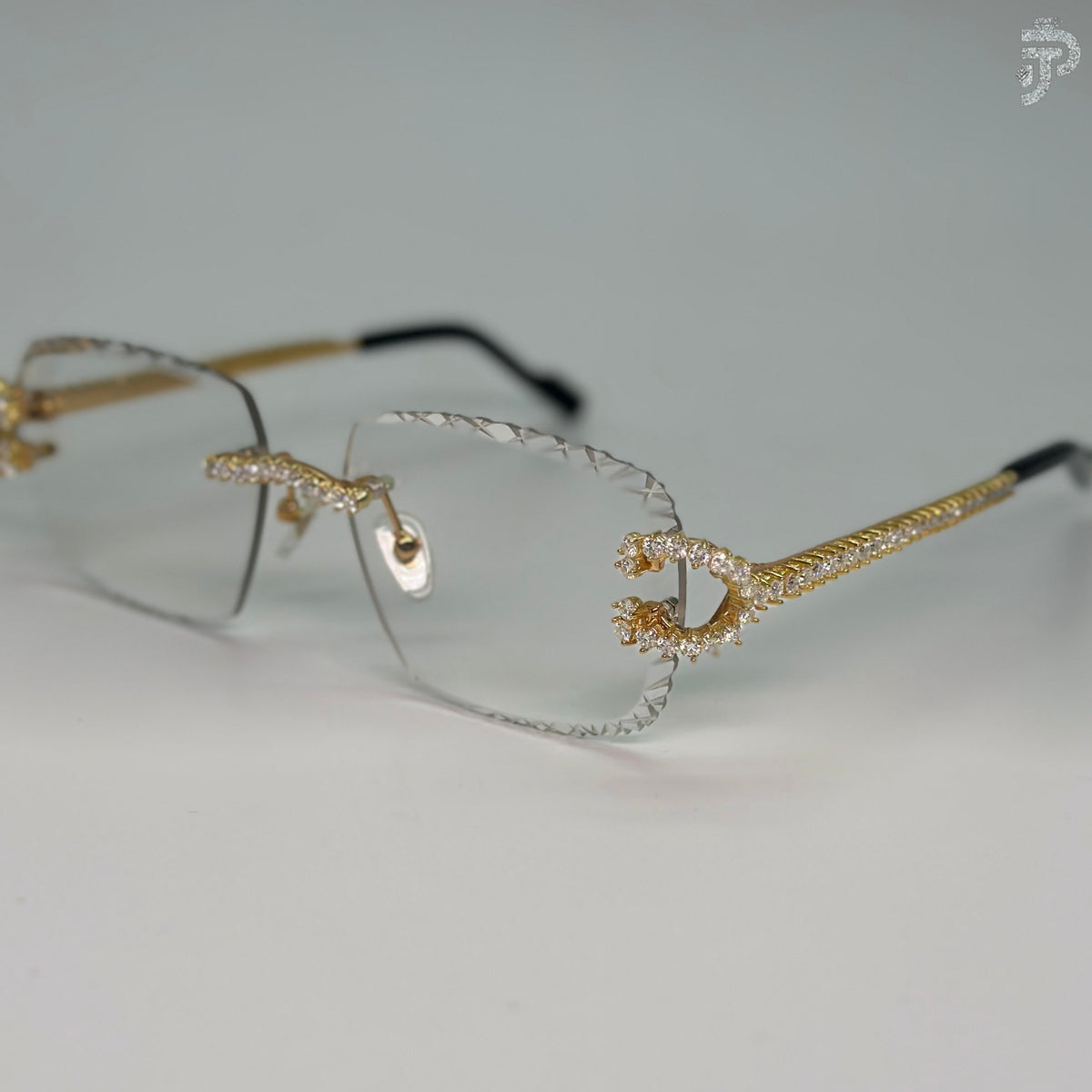 Unique Cut Glass With Yellow Gold Tone Sunglasses For Everyday e
